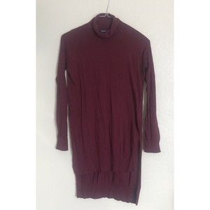 Women's Splendid High Low Turtleneck Sweater Dress Slit Sides Size Small